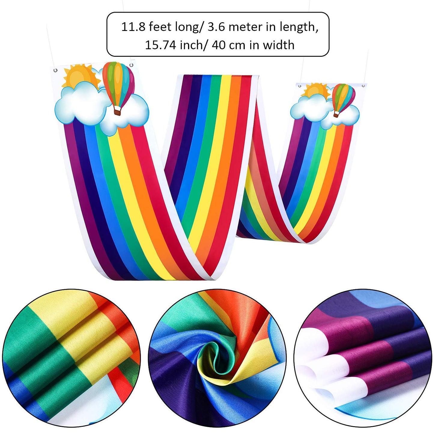 Blulu 1 Pc 11.8 ft Rainbow Ceiling Decorations Rainbow Cloud Ceiling Garland Banner Hanging Bunting for Birthday Party Classroom Daycare and Nursery School Graduation Baby Shower Decorations