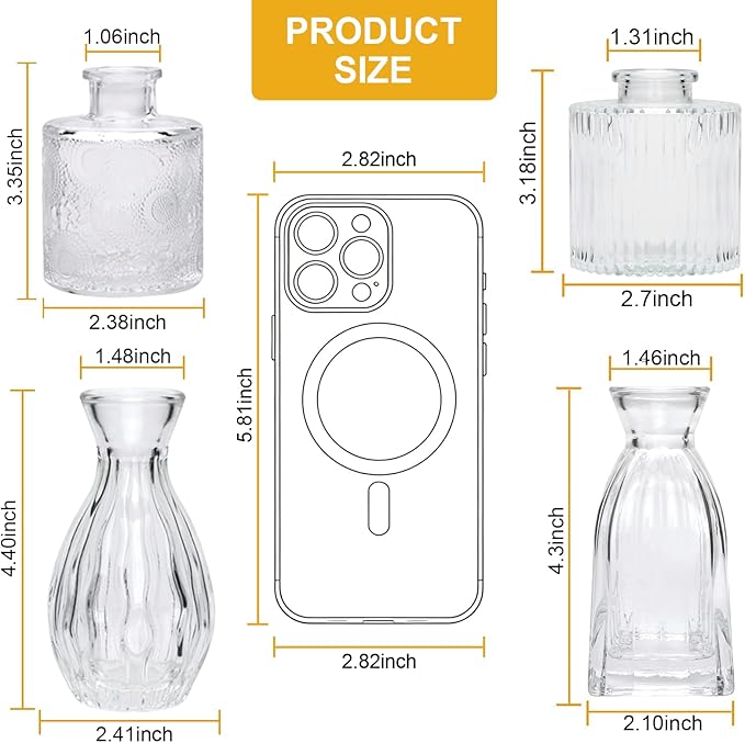 Mapoxy Glass Bud Vases Set of 4,Small Flower Vases for Wedding Centerpiece Table Decorations,Clear Vintage Embossed Mini Vases,Flower Arrangements in Vases for Party or Home Decor
