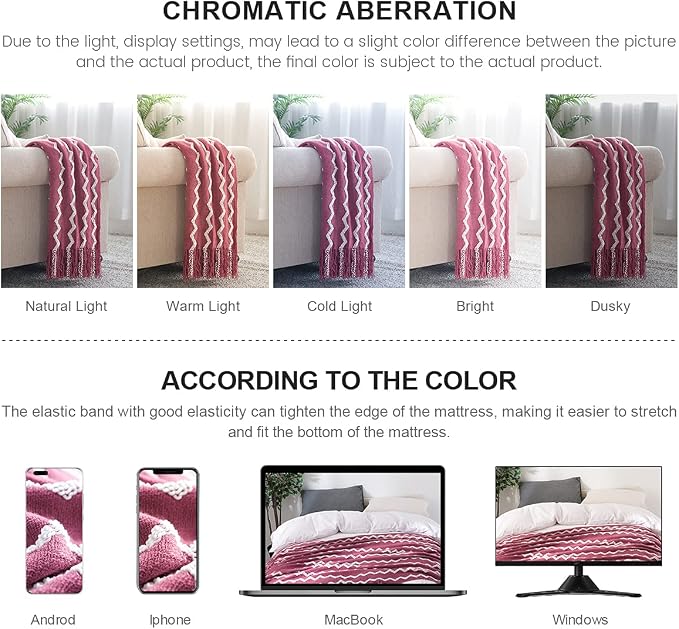 BOURINA Fluffy Chenille Knitted Fringe Throw Blanket Lightweight Soft Cozy for Bed Sofa Chair Throw Blankets Rose Wine 50" x 60"