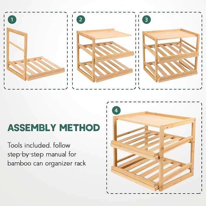 Yumkfoi Can Organizer for Pantry, 3 Tiers | Hold up to 72 3oz Cat Can, Rolling Can Storage, Soda Dispenser, For Cabinet
