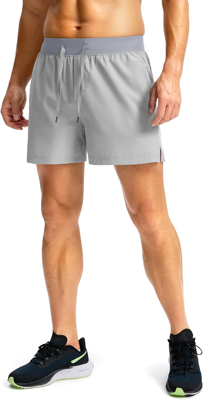 Men's Running Shorts with Zipper Pockets 9 Inch/ 7 Inch / 5 Inch Lightweight Quick Dry Gym Workout Athletic Shorts for Men(5 inch)