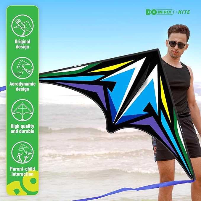 Delta Kites for Kids & Adults, Extremely Easy to Fly, Single Line Beach Kite