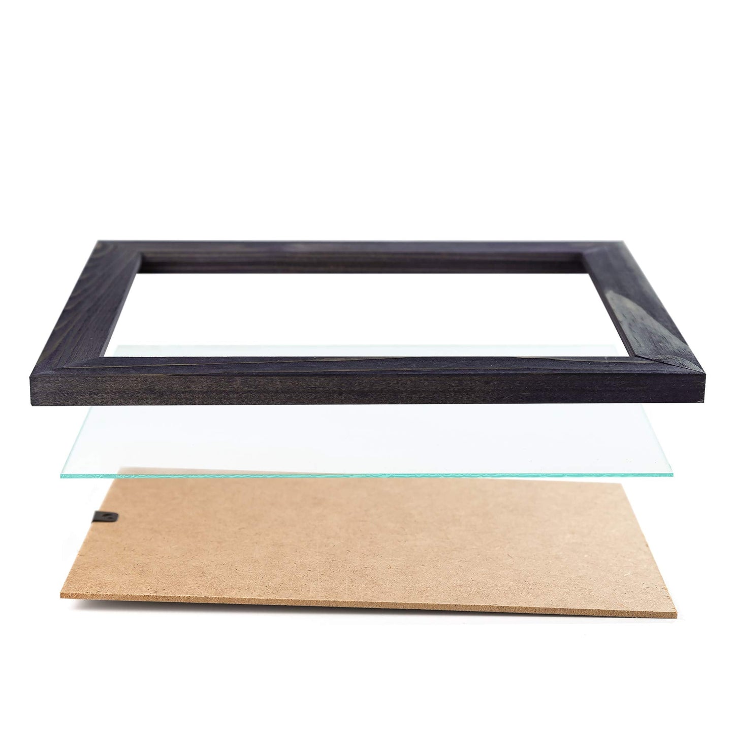 Rustic Wooden Picture Frames 8x10 - Old Dark Grey - Set of 2-100% Natural Eco Solid Wood and High Definition Real Glass for Wall Mounting Tabletop Photo Frame