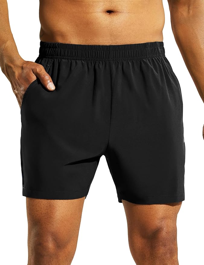Nepest Men's 5?™â€?Athletic Running Shorts with Pockets, Lightweight Quick Dry Gym Workout Training No Liner Shorts