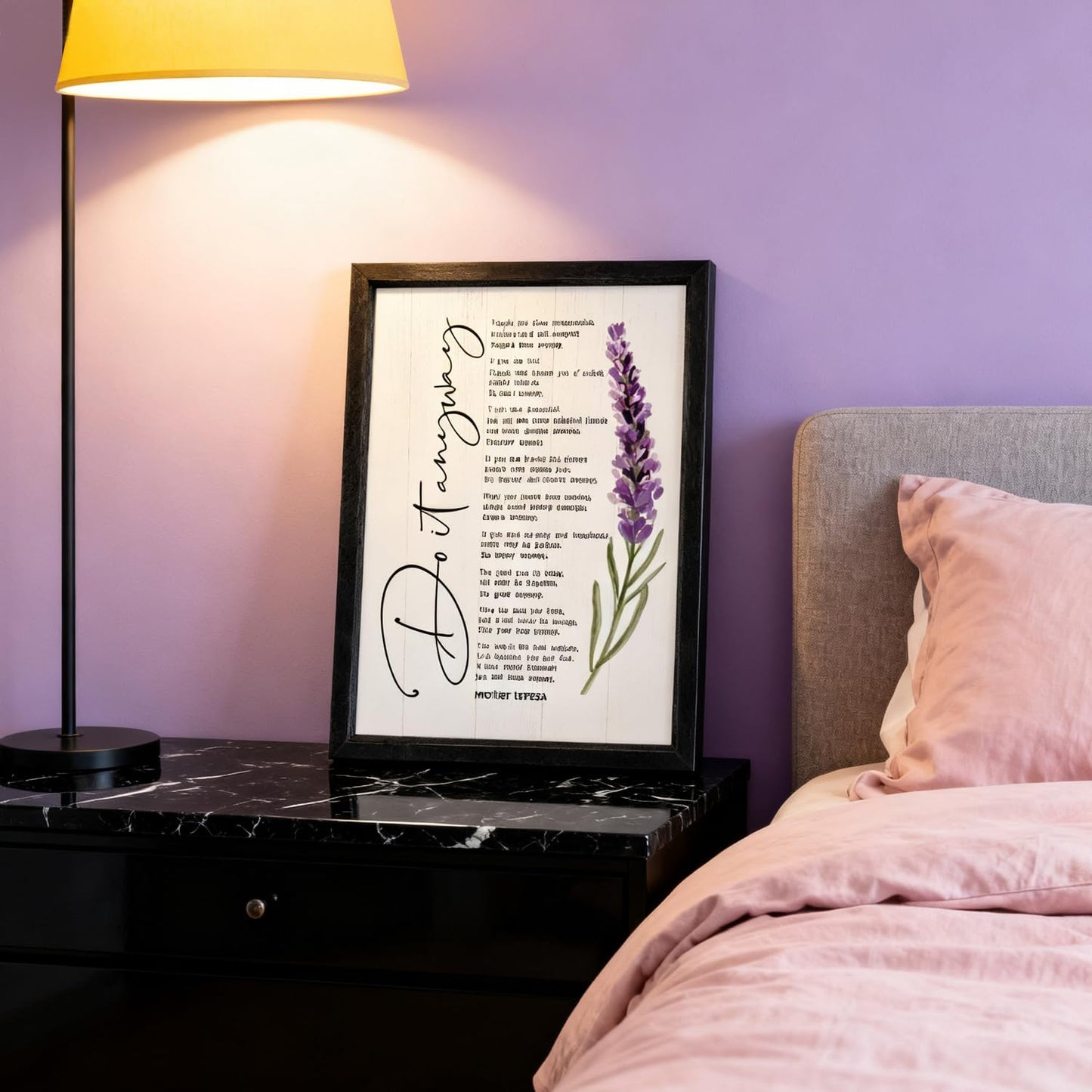 Do It Anyway Wall Decor, 11x16 Inch Wood Framed Mother Teresa’s Quotes Inspirational Wall Art, Farmhouse Motivational Christian Gifts For Office Living Room, Black