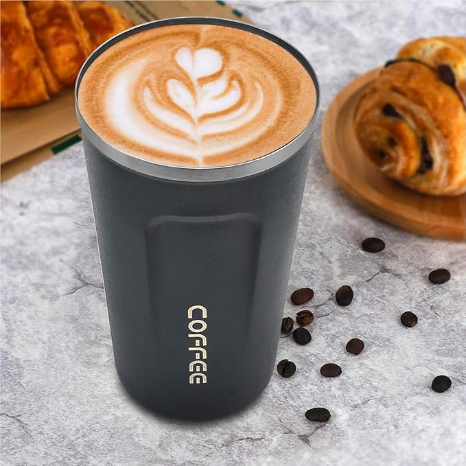 CS COSDDI 12 oz Stainless Steel Vacuum Insulated Tumbler - Coffee Travel Mug Spill Proof with Lid - coffee Cup for Keep Hot/Ice Coffee,Tea and Beer (Tibetan blue)