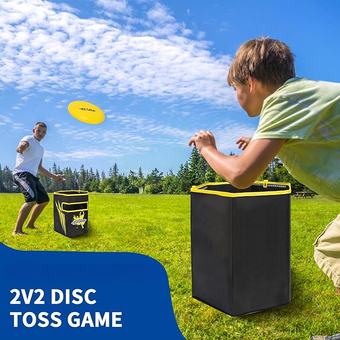 Flying Disc Toss Game - Outdoor Disc Golf Toss Dunk Set Games,Includes 2 175G Flying Disc and 2 Targets for Beach, Camps, Tailgates, and Backyard Parties