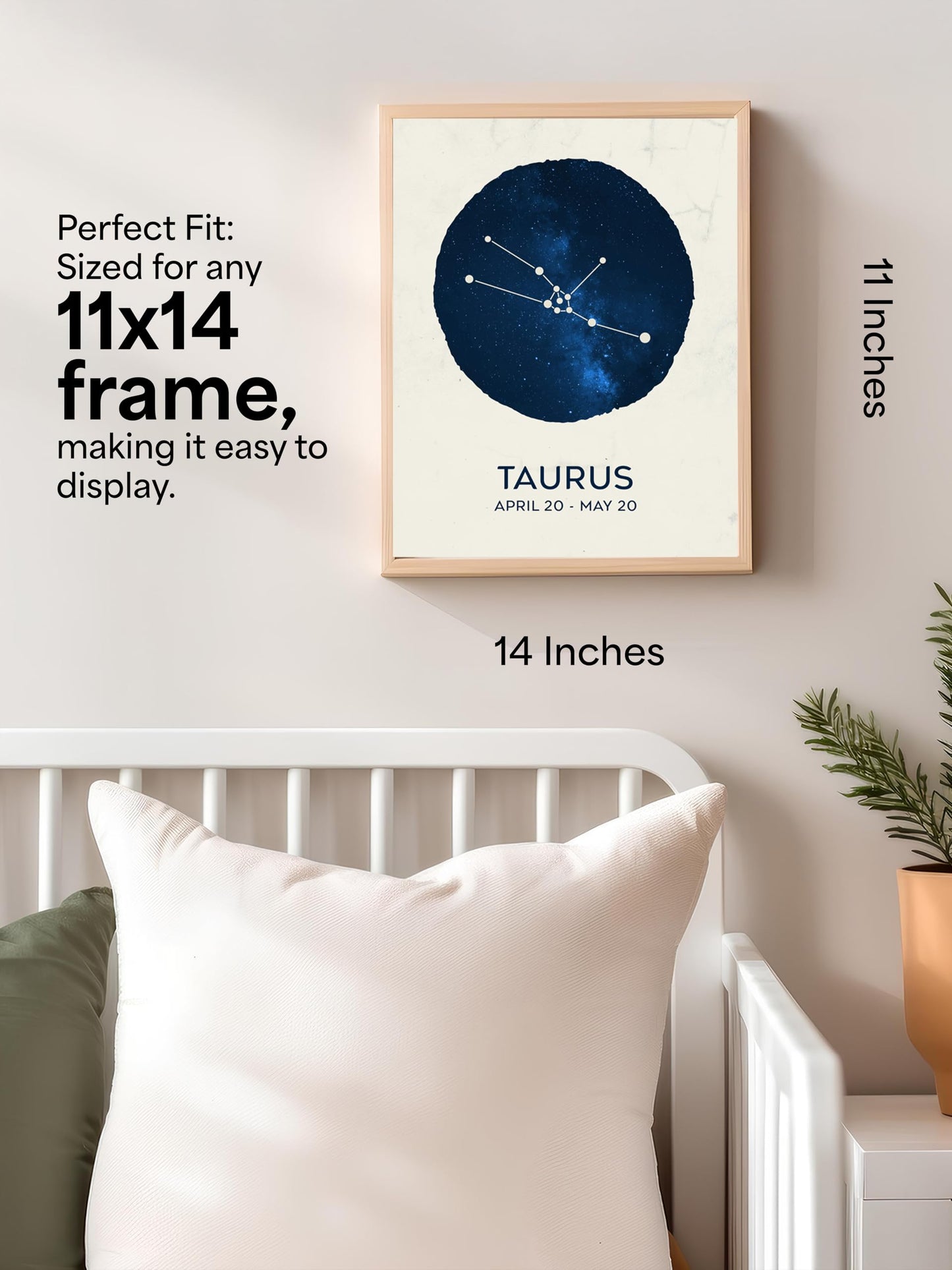 AMERICAN LUXURY GIFTS Taurus Constellation Art - Mystic Zodiac Wall Decor for Living Room, Bedroom, Office - 11x14 Unframed Print