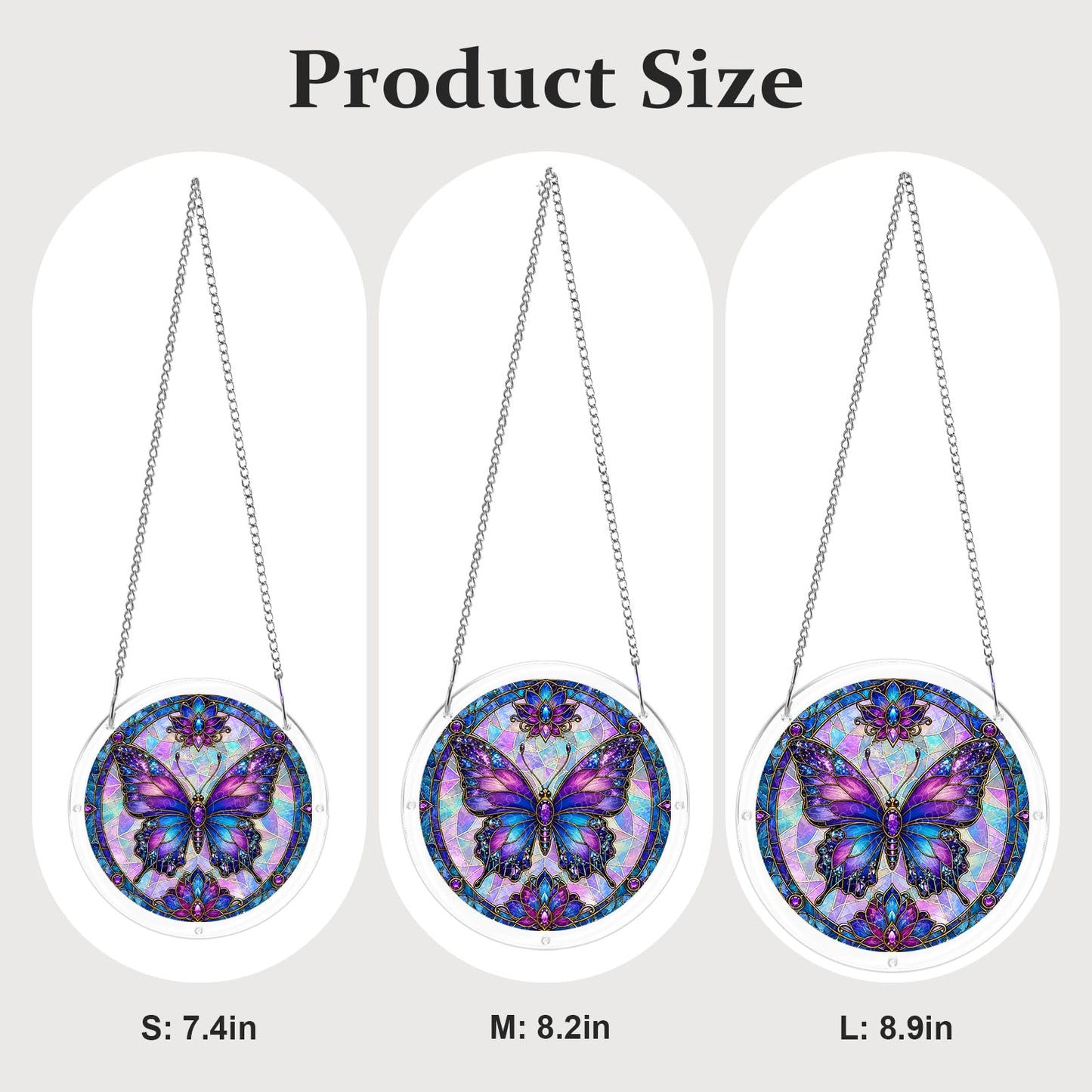 AOSERI Acrylic Puzzle Suncatcher Window Hanging, Purple Butterfly Sun Catchers DIY Crafts Puzzle for Adults Home Garden Decor Gifts for Women, Men, Wife, Mom-8.2 in