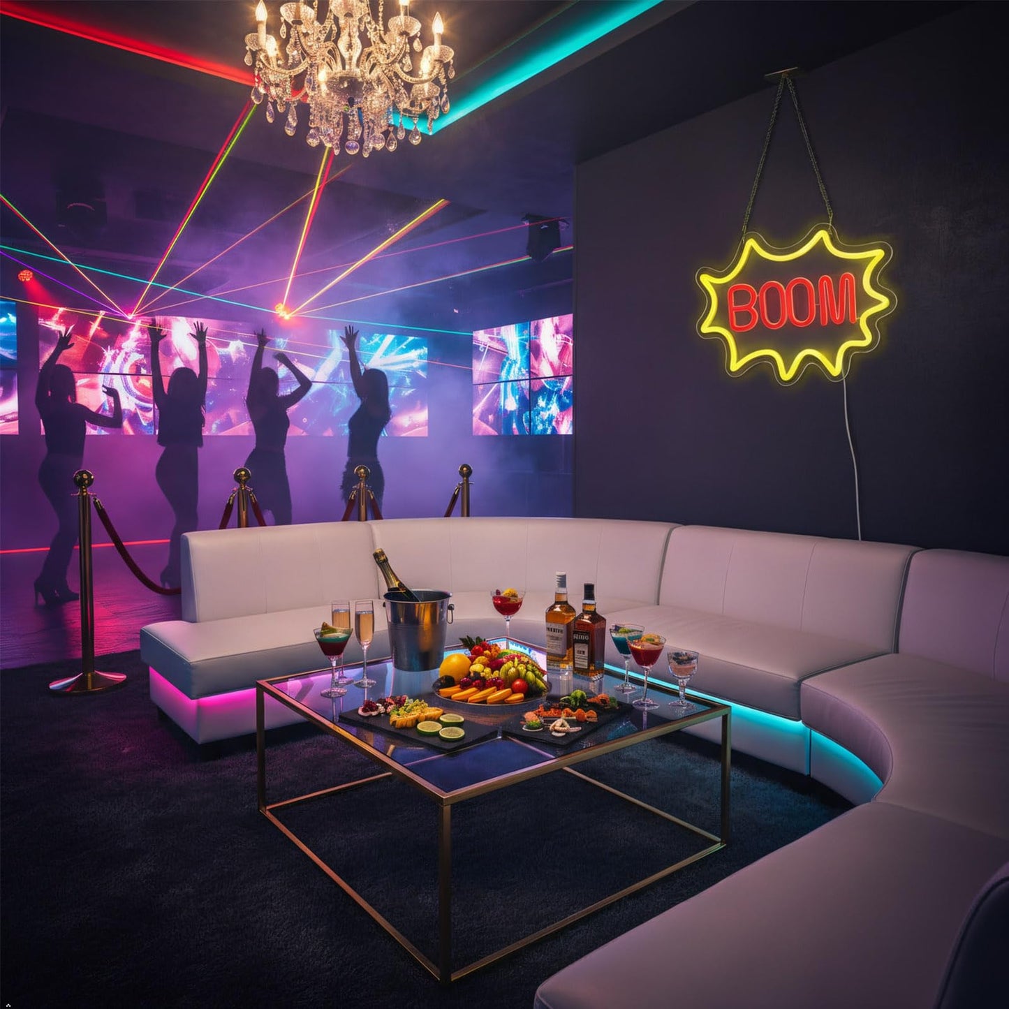 DAKALADONKI Boom Neon Sign – USB Powered Neon Light for Game Room, Music Studio, Home Bar, Gym Wall Decor, 11.4 x 9.0 Inch