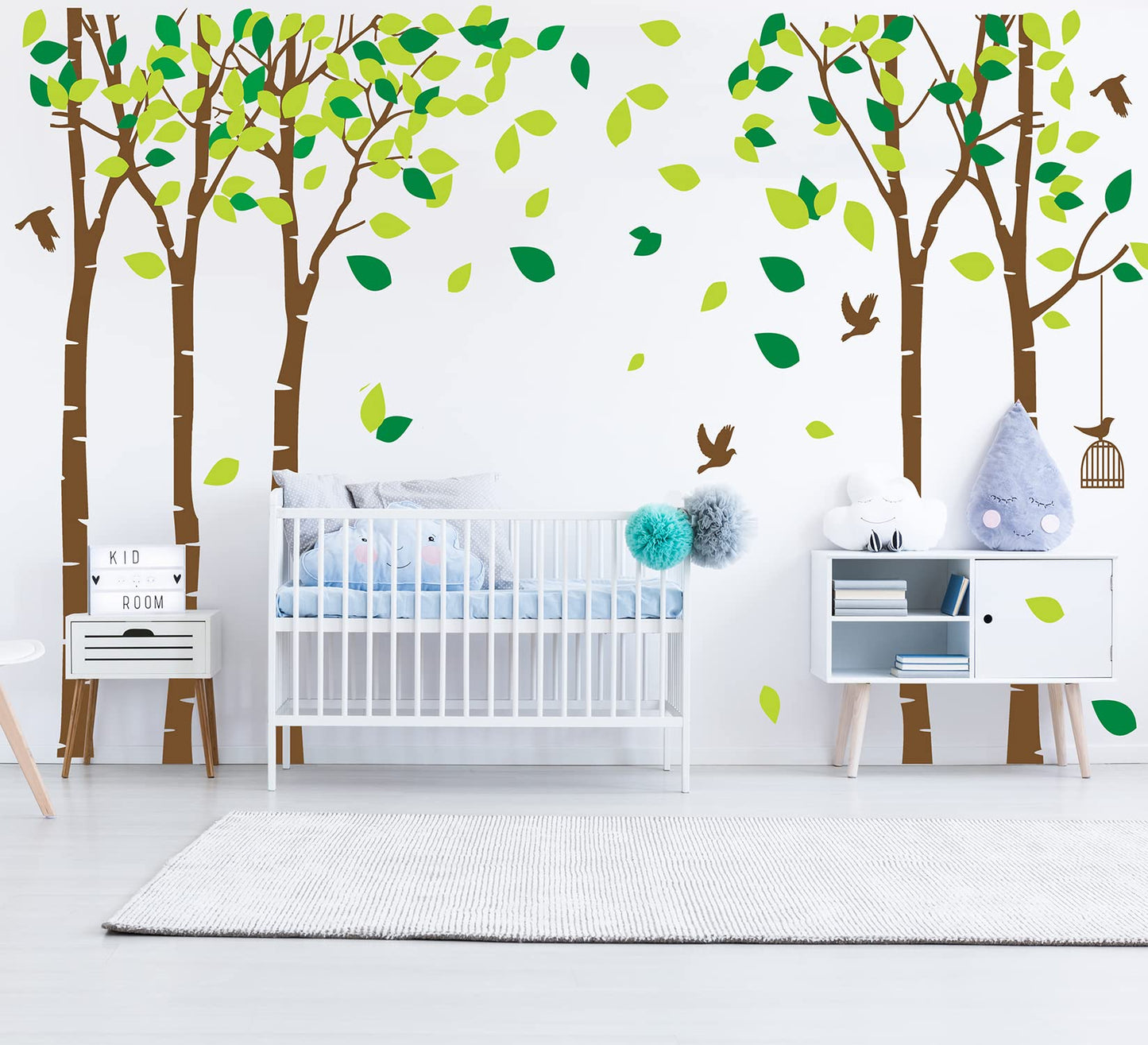 Giant Jungle Tree Wall Decal Tree Wall Sticker Removable Vinyl Sticker Mural Art Room Nursery Bedroom Living Room Decoration (103.9x70.9)