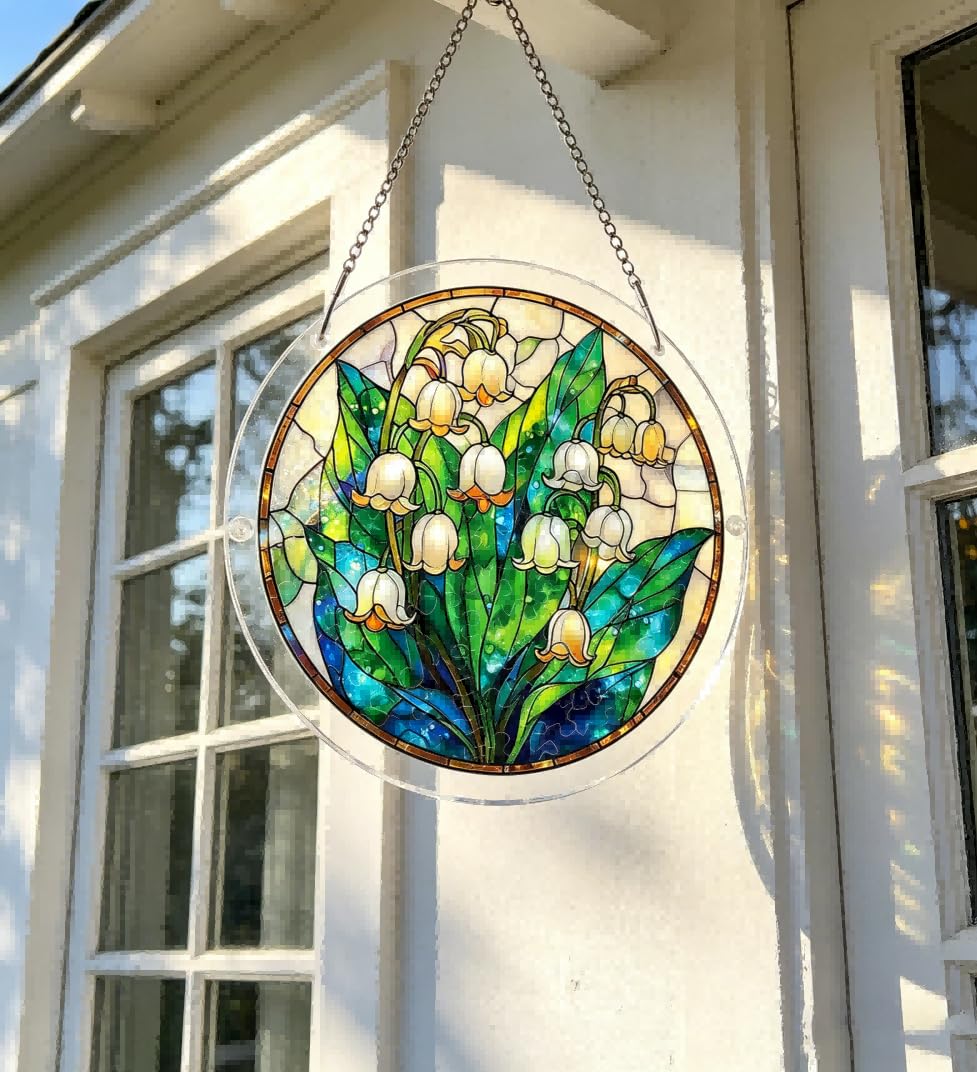 Jigsaw Puzzle Suncatcher,Sun Catcher Puzzle Acrylic Puzzle Garden Window Hanging DIY Suncatcher Kits Home Decor Gift