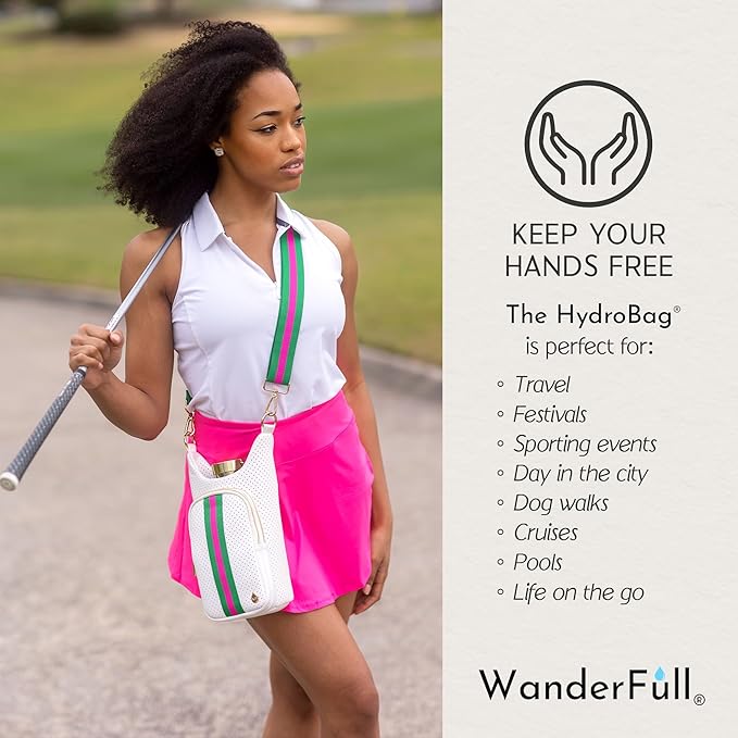 WanderFull® Original HydroBag® Collection, Water Bottle Holder w/Strap & Phone Pocket, Hands-Free Crossbody Water Bottle Bag