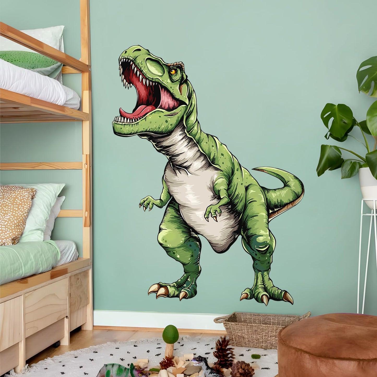 Tanlaby Large Dinosaur Wall Decals T-rex Wall Stickers Peel and Stick Decal for Baby Boys Kids Bedroom Nursery Playroom Decor（31.1×40.6in）