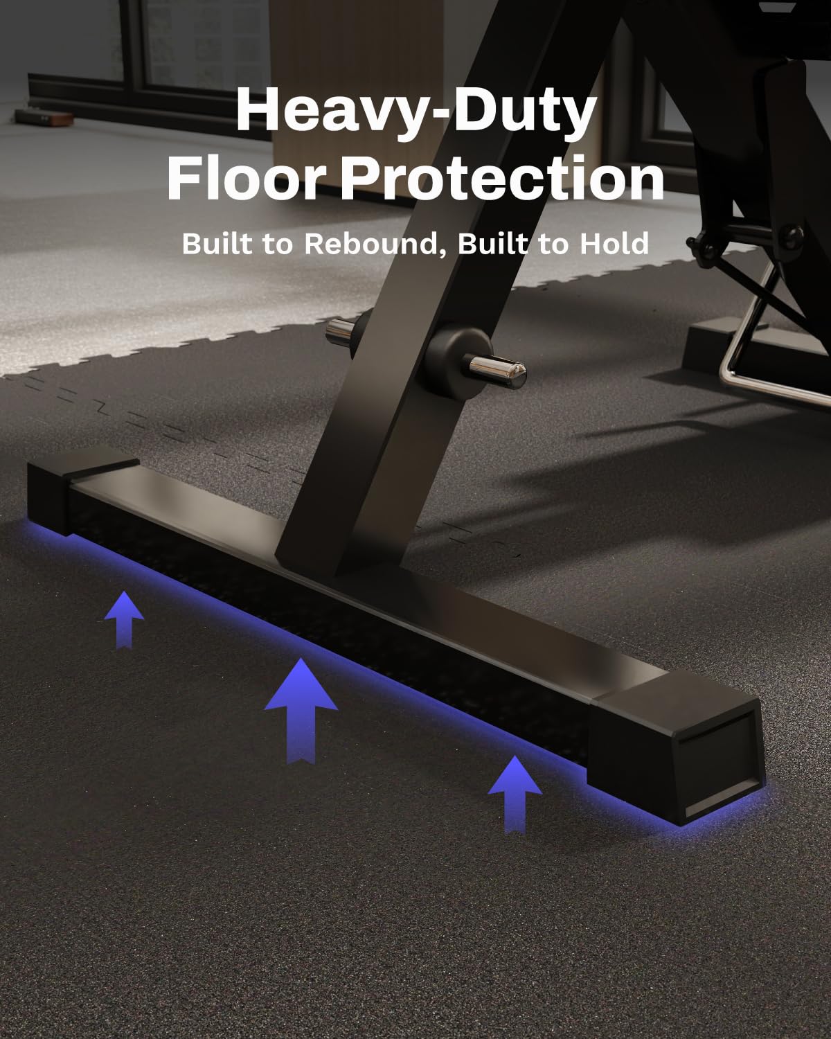 AIRHOP 0.56in Thick 192 Sq Ft Exercise Equipment Mats, 48 Tiles Upgraded Rubber Top with High Density EVA Foam, Large Interlocking Puzzle Gym Flooring for Home Gym, Heavy Weight Workout, 24 x 24in