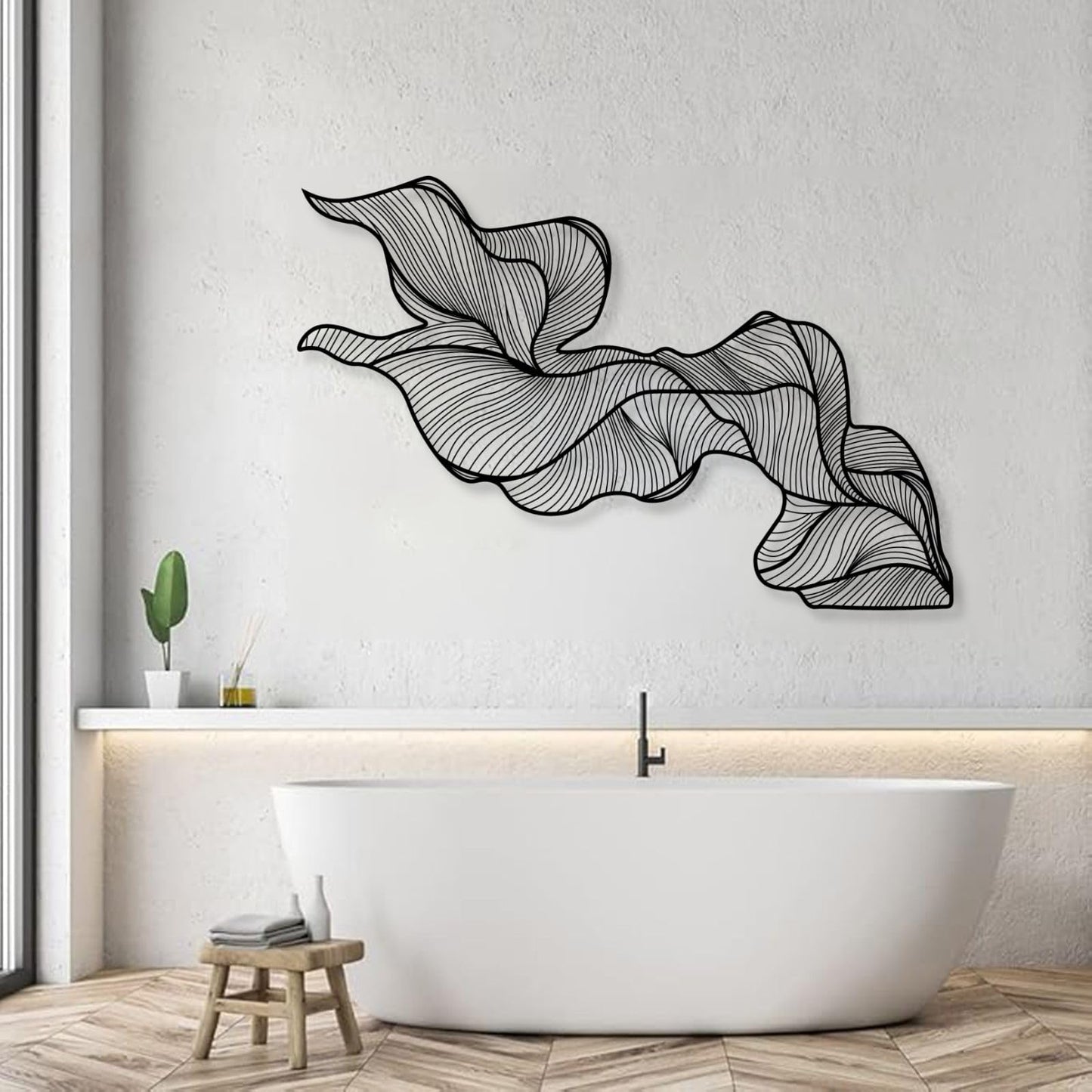 Cadeali Abstract Metal Wall Art, Modern Luxury Metal Wall Decor, Modern Home Decorations, Minimalist Art, Housewarming Gift, Abstract Artwork, Living Room Decor(Glod,41"x27" / 105x69.5 cm)