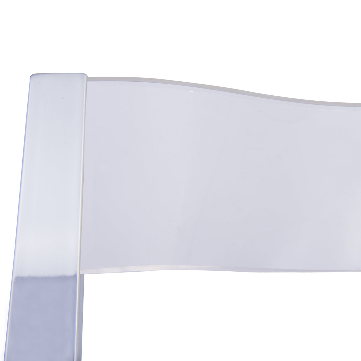 LeisureMod Transparent Acrylic Folding Chair, Lightweight Iron Chrome Base, Comfortable Clear Desk Chair, No Assembly Needed (Set of 2) in Clear