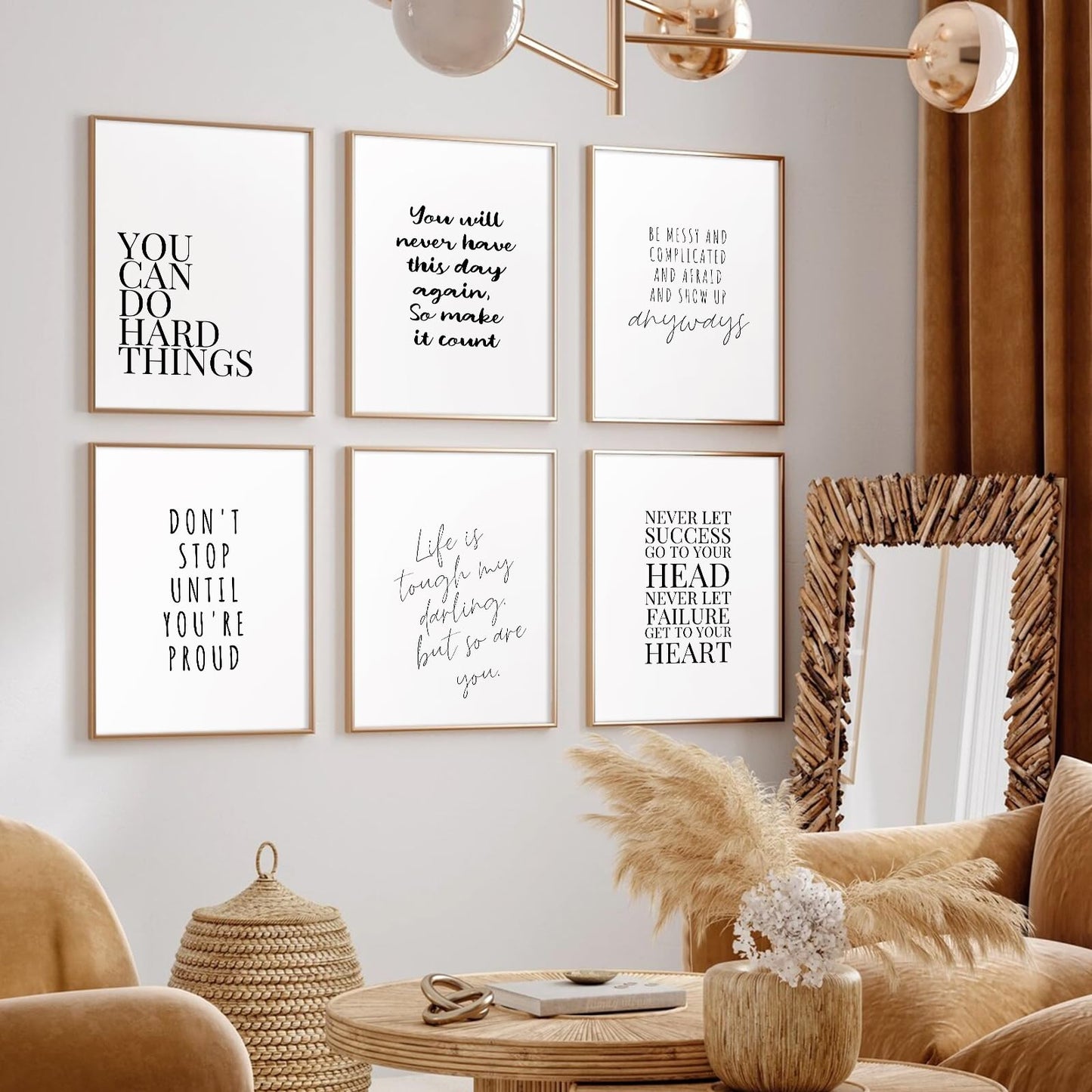 Office Inspirational Wall Art Decor Motivational Quotes Canvas Wall Art Positive Classroom Posters Pictures Office Inspirational Work Artwork for Women Home Bedroom 8x10 Inch Unframed Set of 6