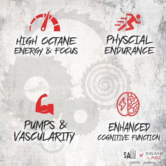 Insane Labz Psychotic SAW®, High Stim Pre Workout Powder with OxyGold­??and AMPiberry®, Extreme Lasting Energy with Teacrine®, Focus with CognitIQ® and Endurance with Beta Alanine, 30 Srvgs,Watermelon