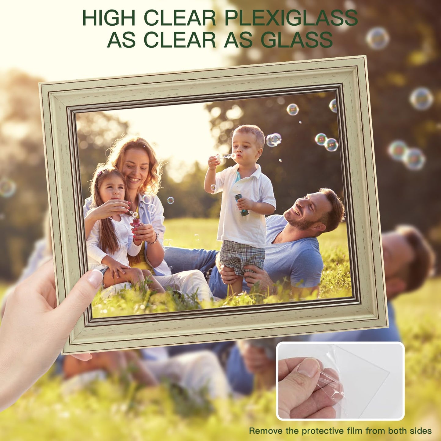 XUANLUO 3 Pack 4x6 Inch Picture Frames Farmhouse Rustic Vintage Distressed Wood Grain Photo Frame with HD plastic cover for Table Top Display and Wall Hanging