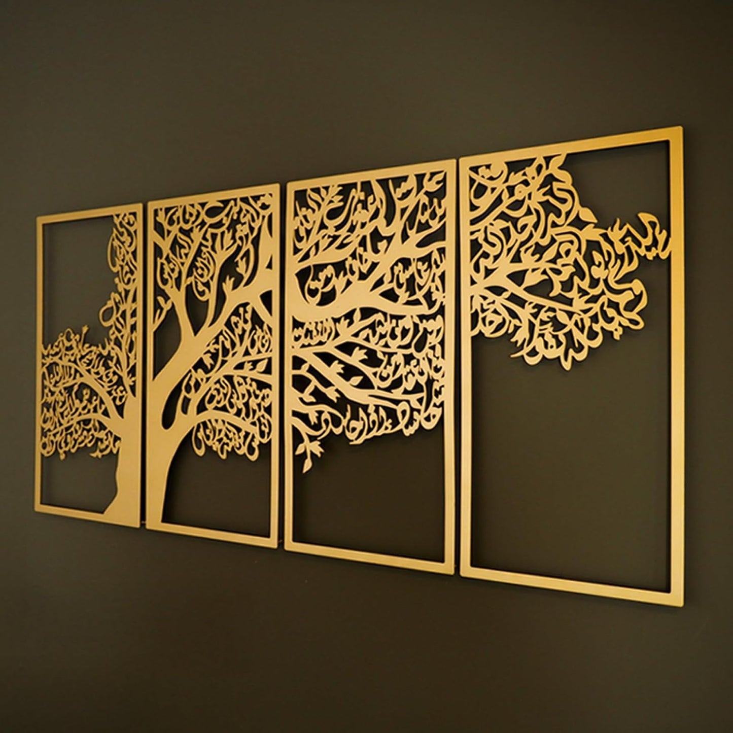 JFUJFU Islamic 3D Tree of Life Metal Wall Art - Large Iron Hanging Sculpture for Living Room, Bedroom & Home Decor (Total Size: 48 x 23 inches)
