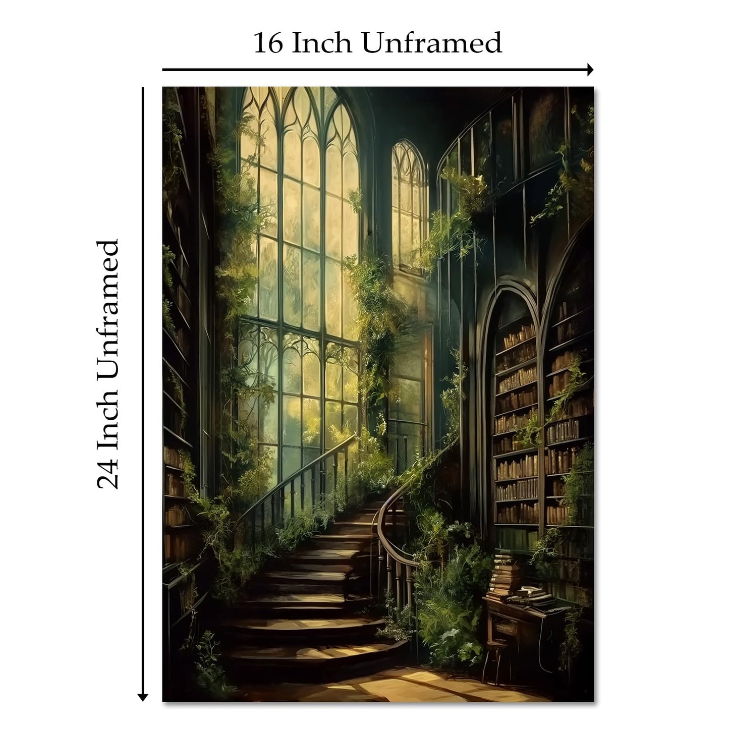 Dark Academia Paintings Gothic Canvas Wall Art Vintage Victorian Art Prints Medieval Castle Wall Art Vintage Library Posters Library Pictures Vintage Gothic Art Prints Dark Library Wall Art 16x24 No