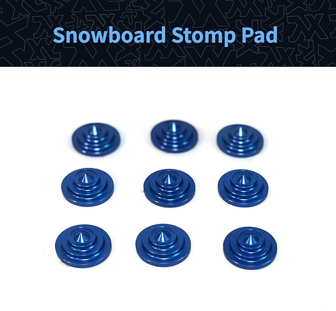 XCMAN 4 Layer-Cone Studs Dia 7.87 Inch Aluminum Snowboard Stomp Pad - 9pcs