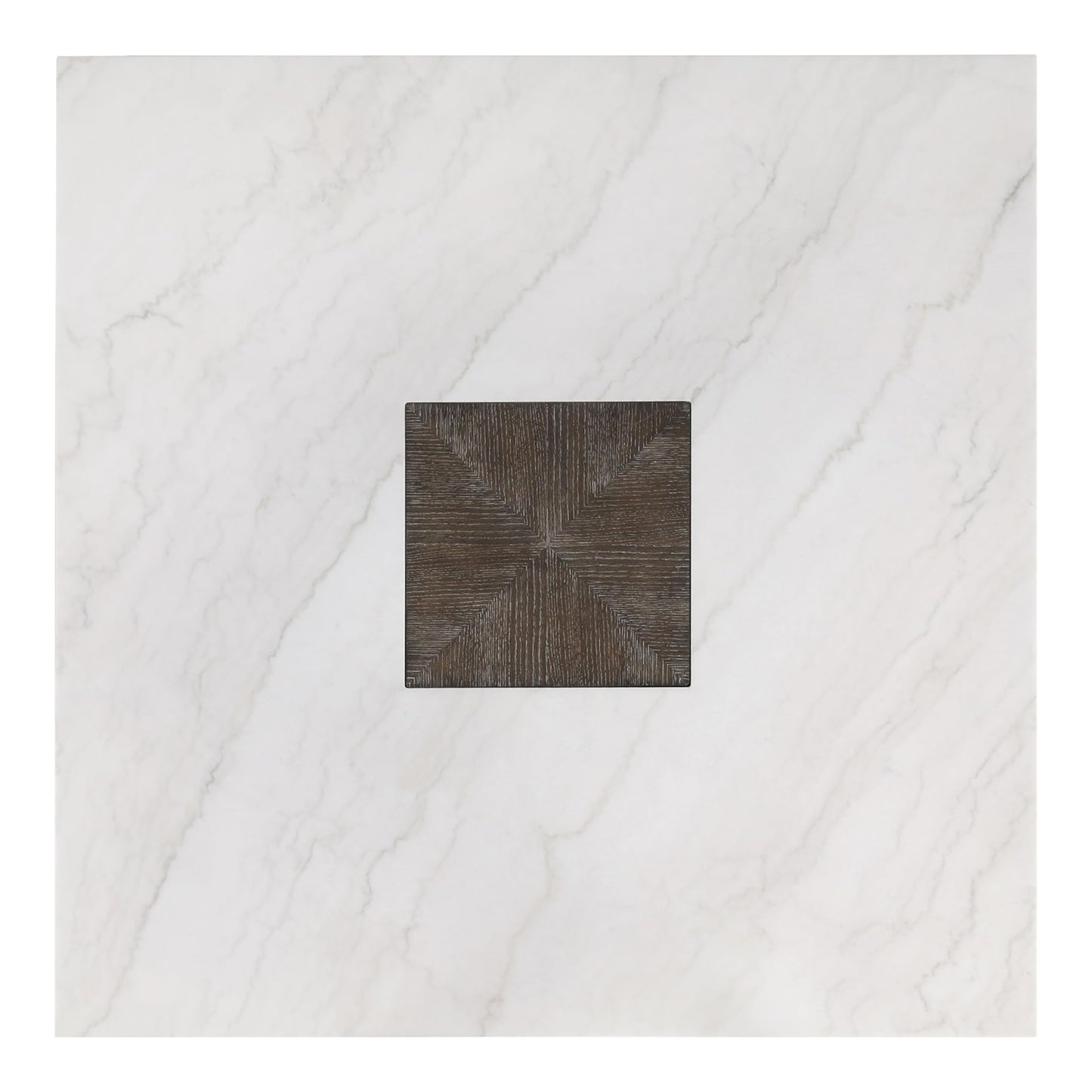 Furniture of America Rafferty Modern Solid Wood 54-inch Square Counter Height Dining Table with Genuine White Marble Tabletop and Tapered Pedestal Base, for Home Kitchen, Living Room, Dark Walnut