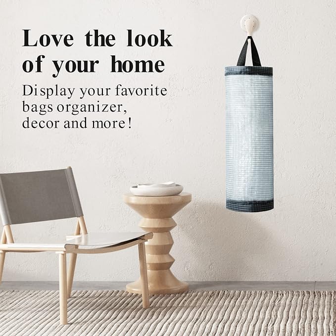 TOGETRUE Plastic Bag Holder, Mesh Grocery Bag Holder Hanging Storage Bag Dispenser (Dark Grey 2 Packs)