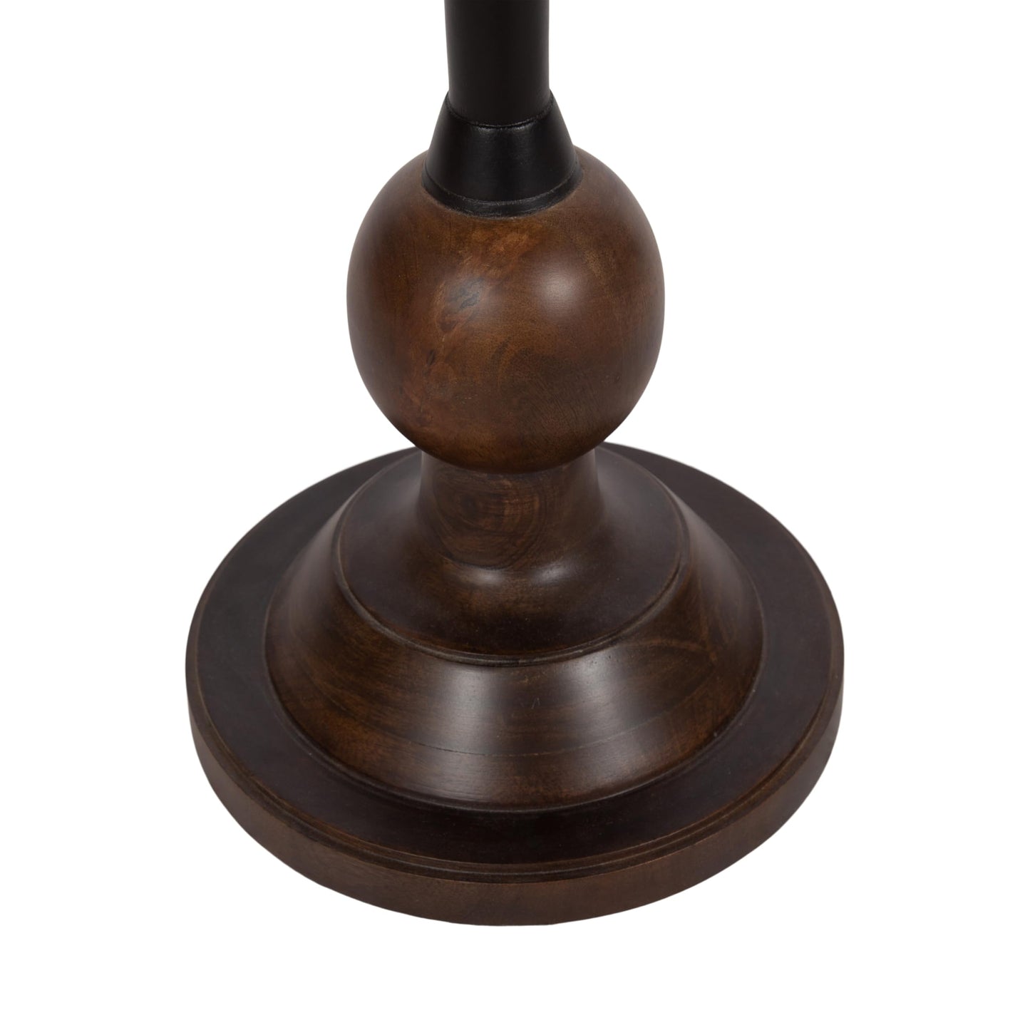 Kate and Laurel Rawlings Traditional Wood and Metal Round Side Table, 14 x 24, Dark Brown and Black, Vintage Pedestal Table for Use as Living Room End Table, Plant Stand, or Bedroom Nightstand