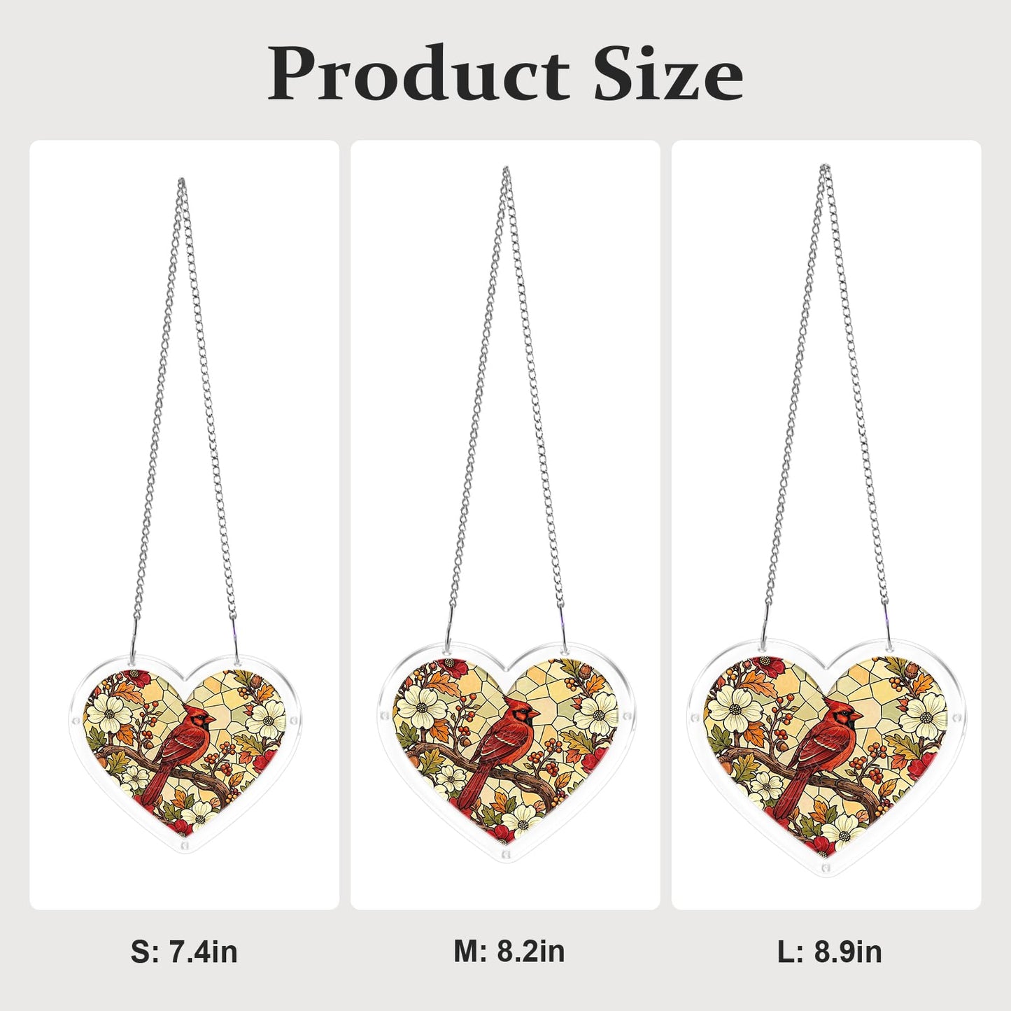 UNIQGIFTS Acrylic Puzzle Suncatcher, Cardinal Heart Sun Catchers Puzzle for Window Hanging, DIY Craft Puzzles for Adults, Ideal Gift for Women, Men, Wife, Mom, Home & Garden Decor, 7.4 in