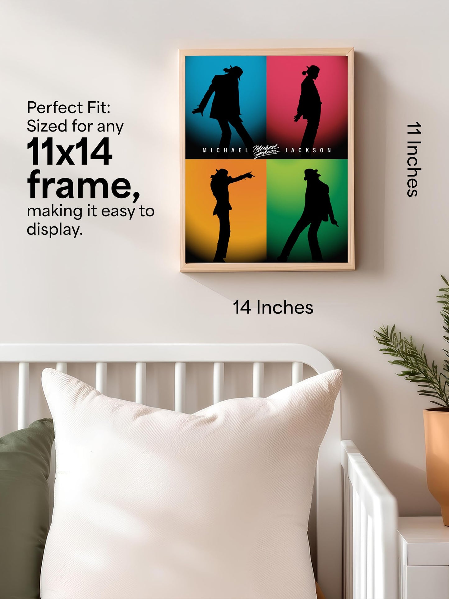 AMERICAN LUXURY GIFTS Iconic King of Pop-Silhouette Wall Art Print, Perfect for Home, Offices, Bedroom, Living Room, & Music Room Decor (Unframed, 11 x 14 inches)