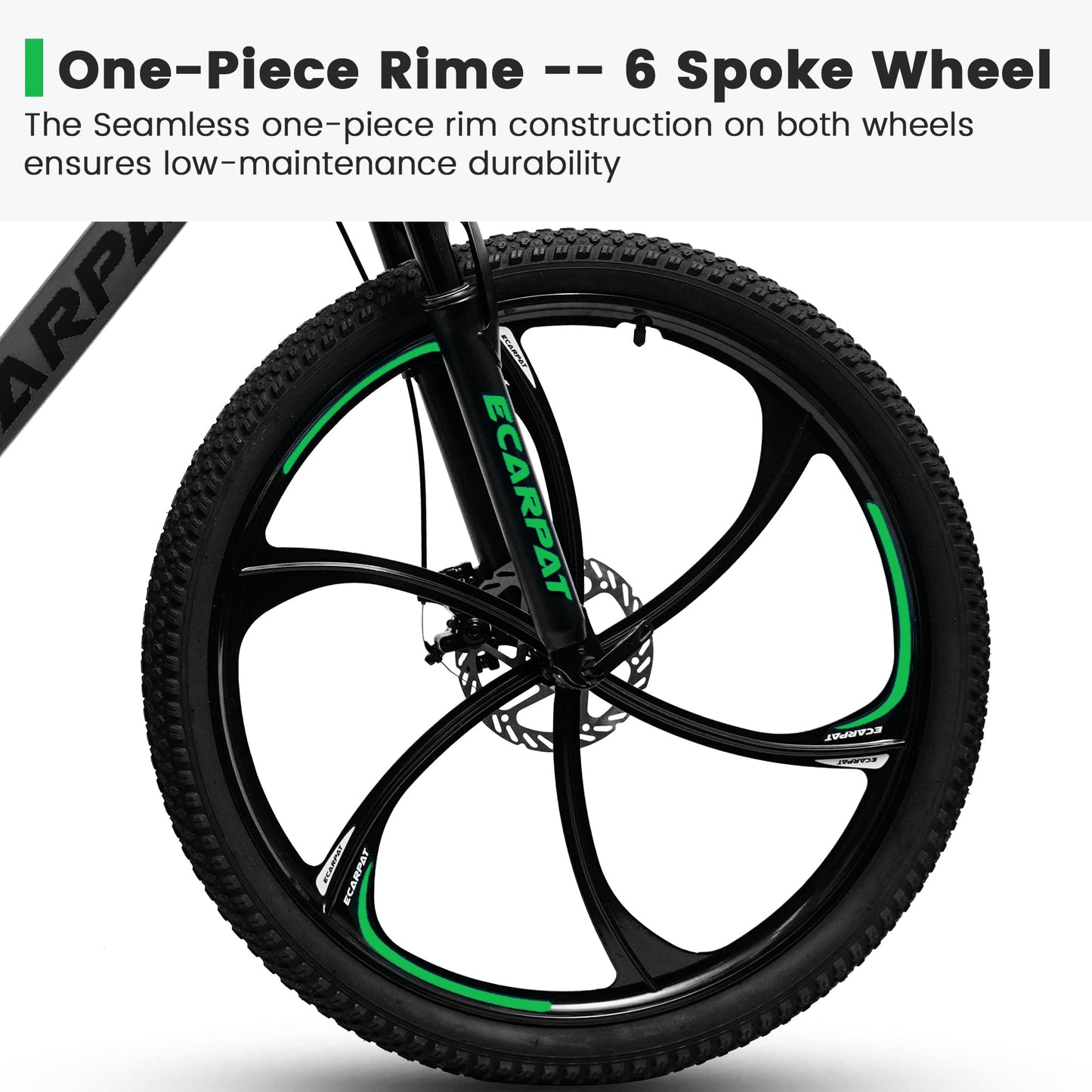 Rycheer Ecarpat 26 Inch Mountain Bike Full Suspension, 21 Speeds Dual Disc Brake, 6 Spokes Men Women Mountain Bike, Durable Carbon Steel Bicycle, Adult Trail Beach Snow Commuter City Bikes