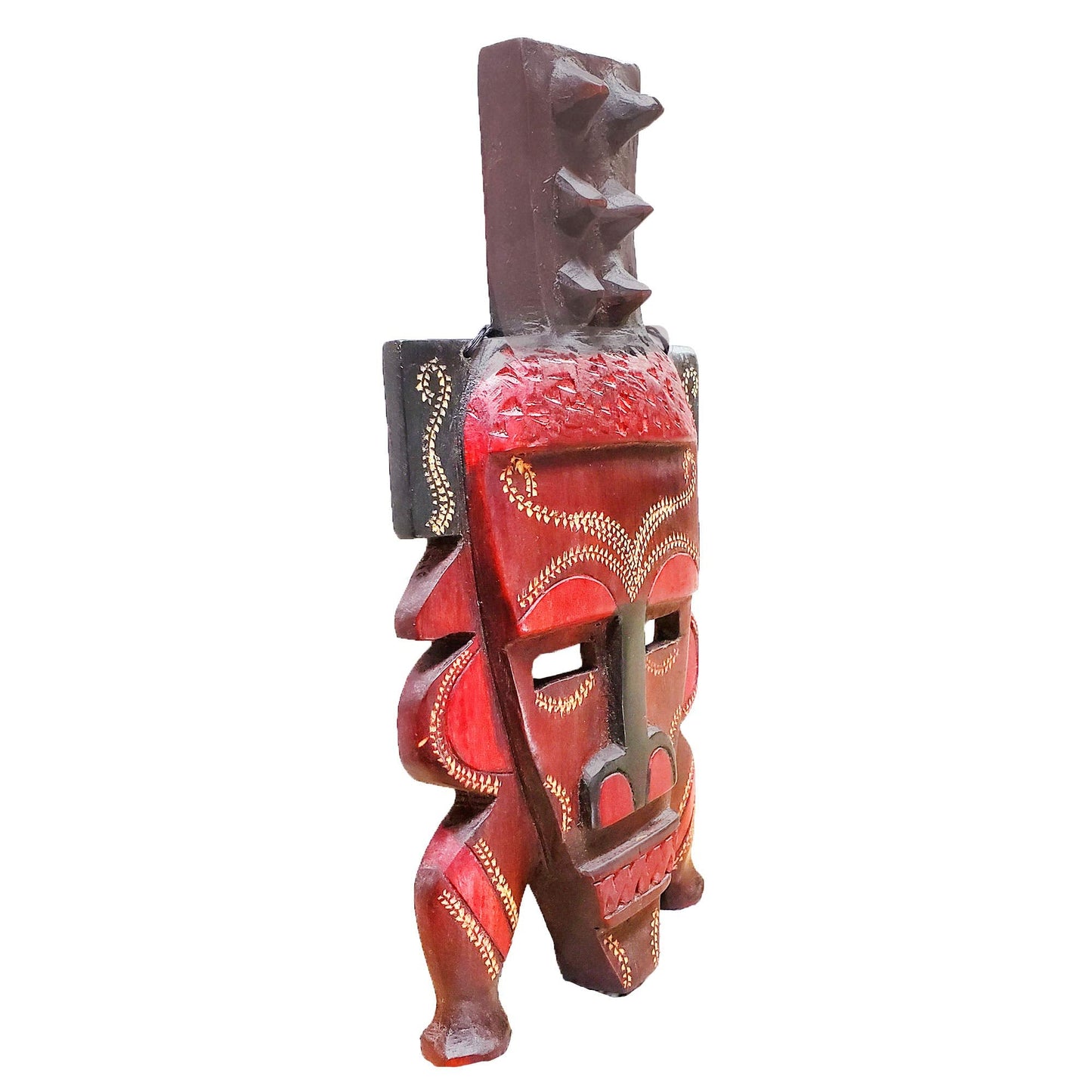 Stoneage Arts African Tribal Face Mask Décor Safari Kwanzaa Sculpture Art by Kenyan Artisans Wall Hanging Or Table Top Mantel Piece Display (12 Inch, Mweti Star)