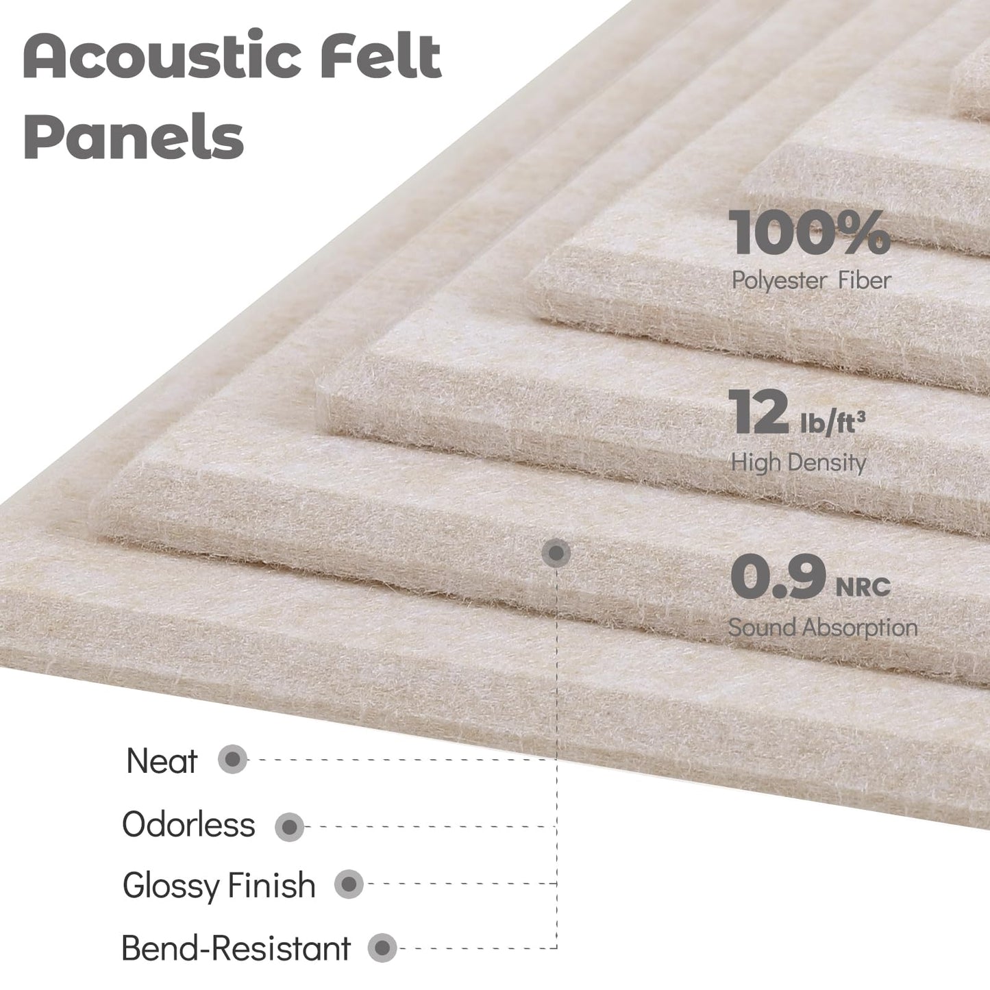 Large Felt Bulletin Board, 36" x 24" Cork Board Alternative 6 Pack Felt Wall Tiles Bulletin Board with 40 Safe Removable Adhesive Tabs, Wall Tiles Tack Push Pin Boards for Home Office Classroom