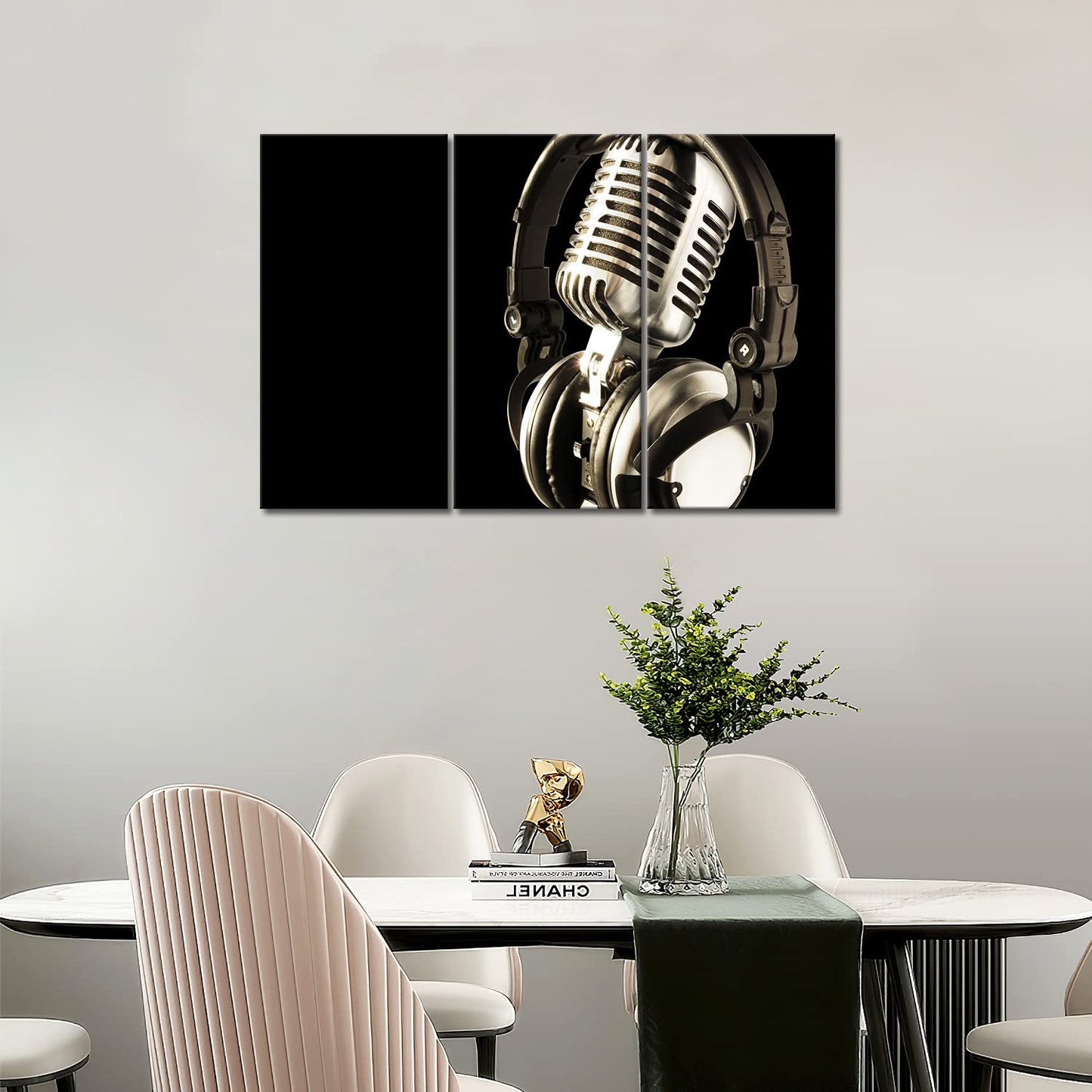 Firstwallart Headphone And Microphone Hangs On It Wall Art Painting The Picture Print On Canvas Music Pictures For Home Decor Decoration Gift