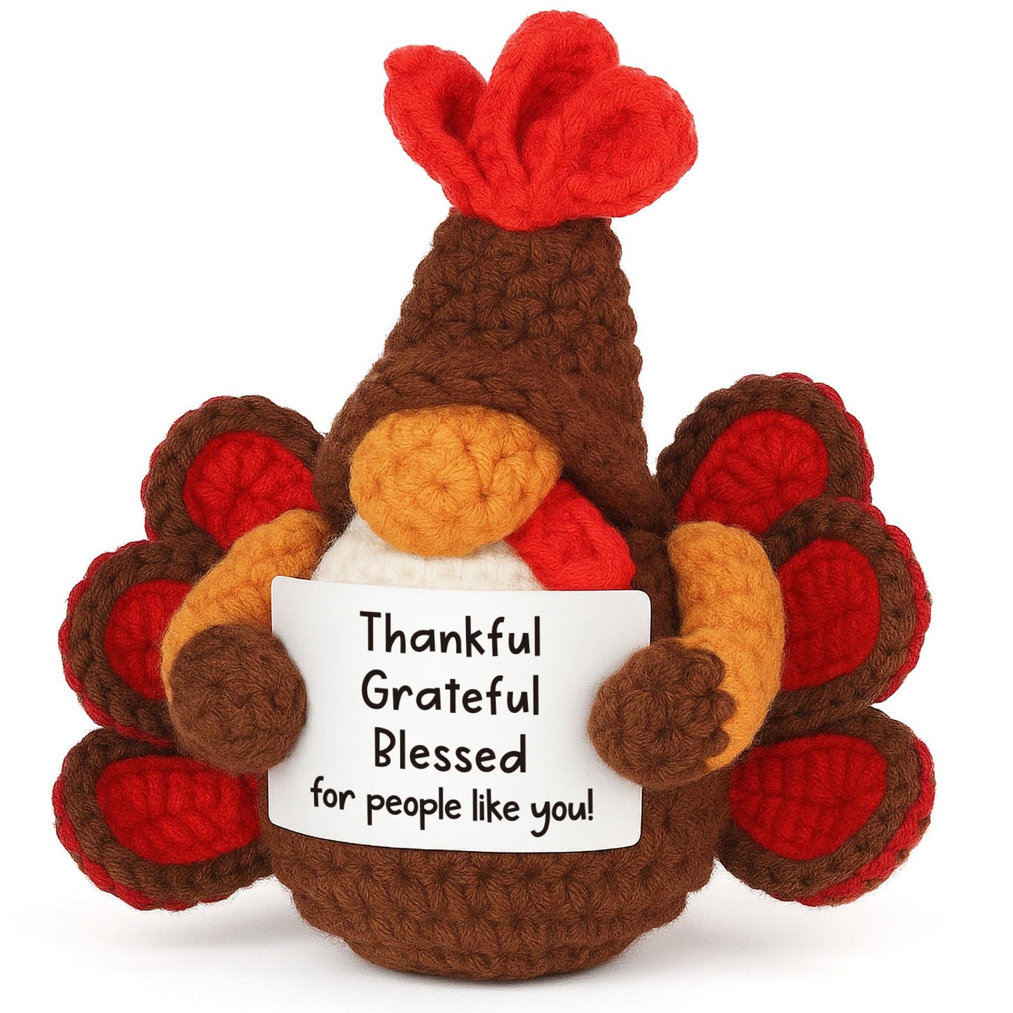 YUEYUQIU Thanksgiving Gifts for Women Men, Thanksgiving Decorations for Home, Handmade Crochet Gnome, Fall Party Decor Presents for Women Family Adults Friend, Thankful Grateful Blessed Hostess Gift