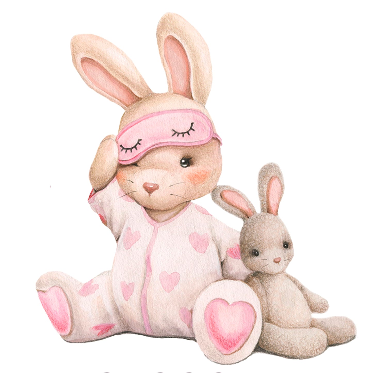 Pink Bunny Nursery Wall Decals-Baby Girl Room Rabbit Wall Decor, Animal Stickers for Kids Playroom, Toddler Bedroom and Nursery Decoration, Removable Vinyl Decals, Peel and Stick Easy to Apply.
