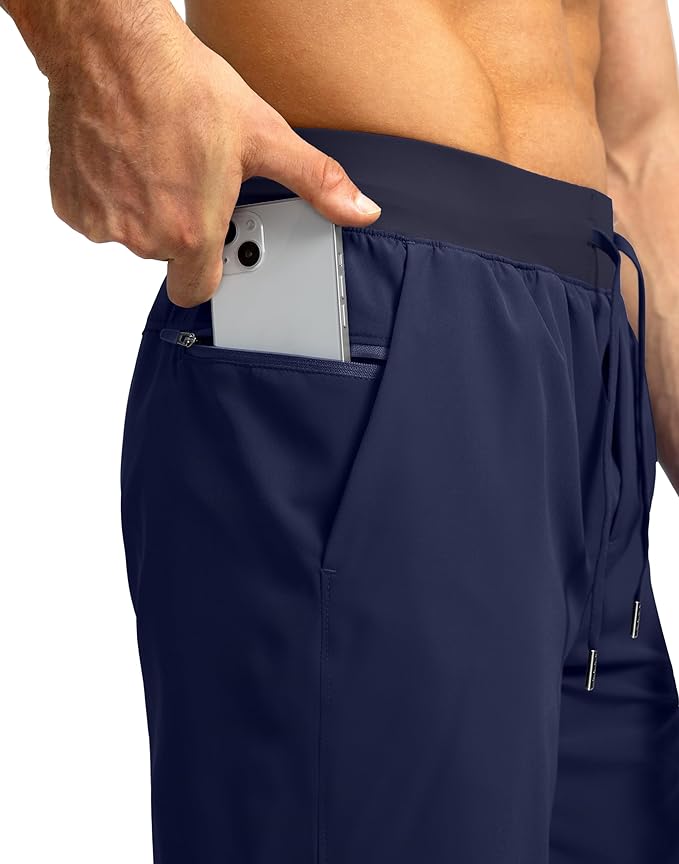 Men's Running Shorts with Zipper Pockets 9 Inch/ 7 Inch / 5 Inch Lightweight Quick Dry Gym Workout Athletic Shorts for Men(5 inch)