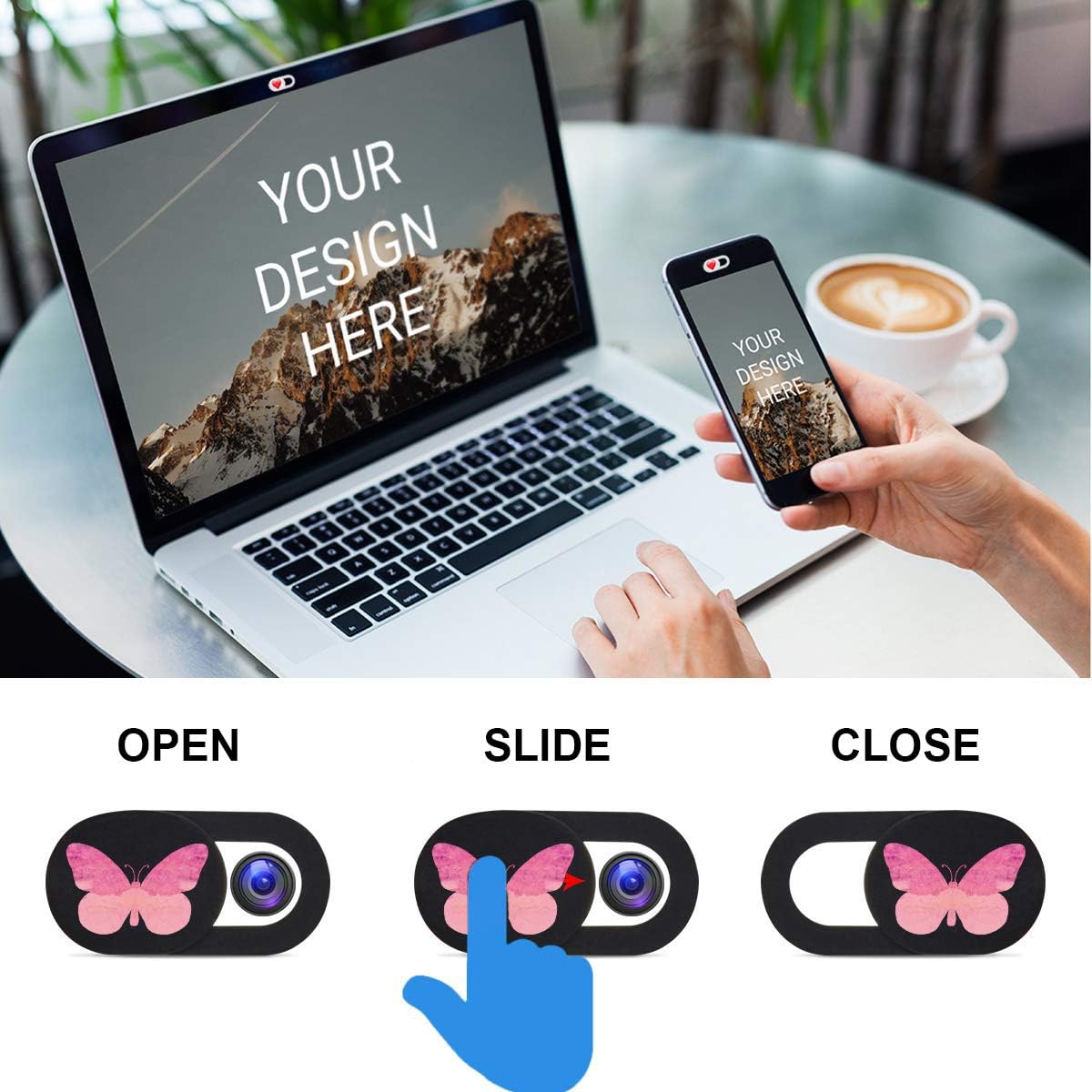 3 Pack Laptop Camera Cover Slide Ultra Thin Slide Laptop Camera Cover for Echo Show, Smartphone, Computer, Tablet