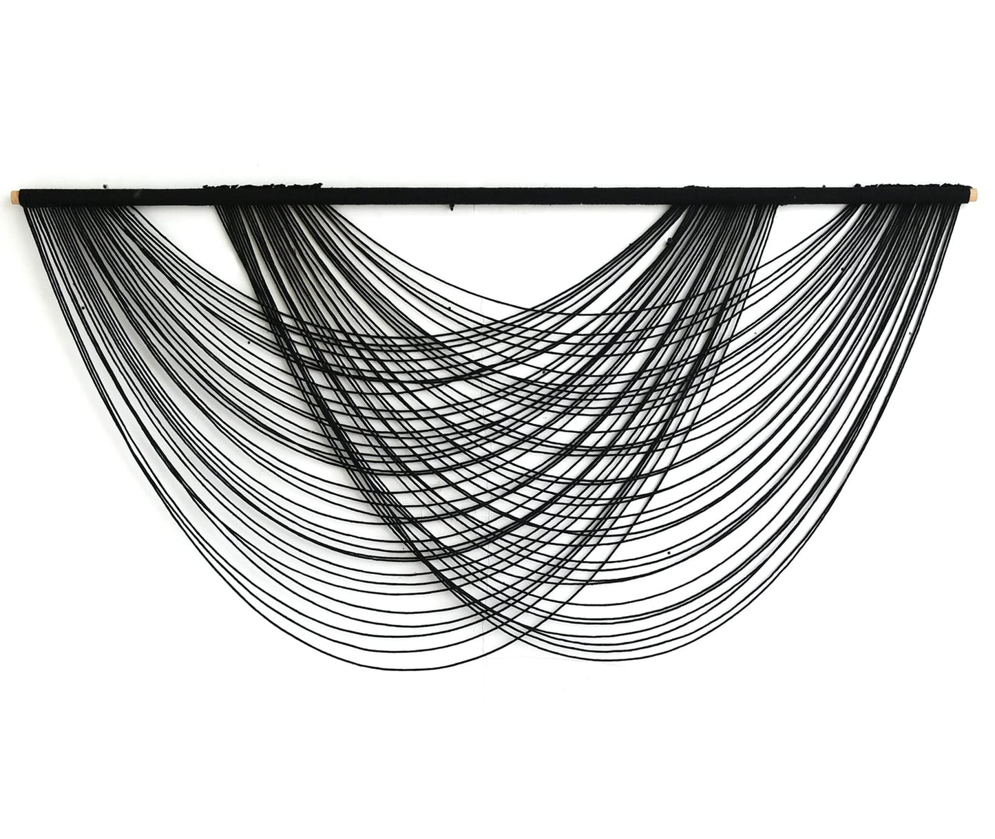 Flber Macrame Wall Hanging Black Boho Wall Decor Large Boho Yarn Tapestry Living Room Bedroom Home Wall Decor 57" W x27 L