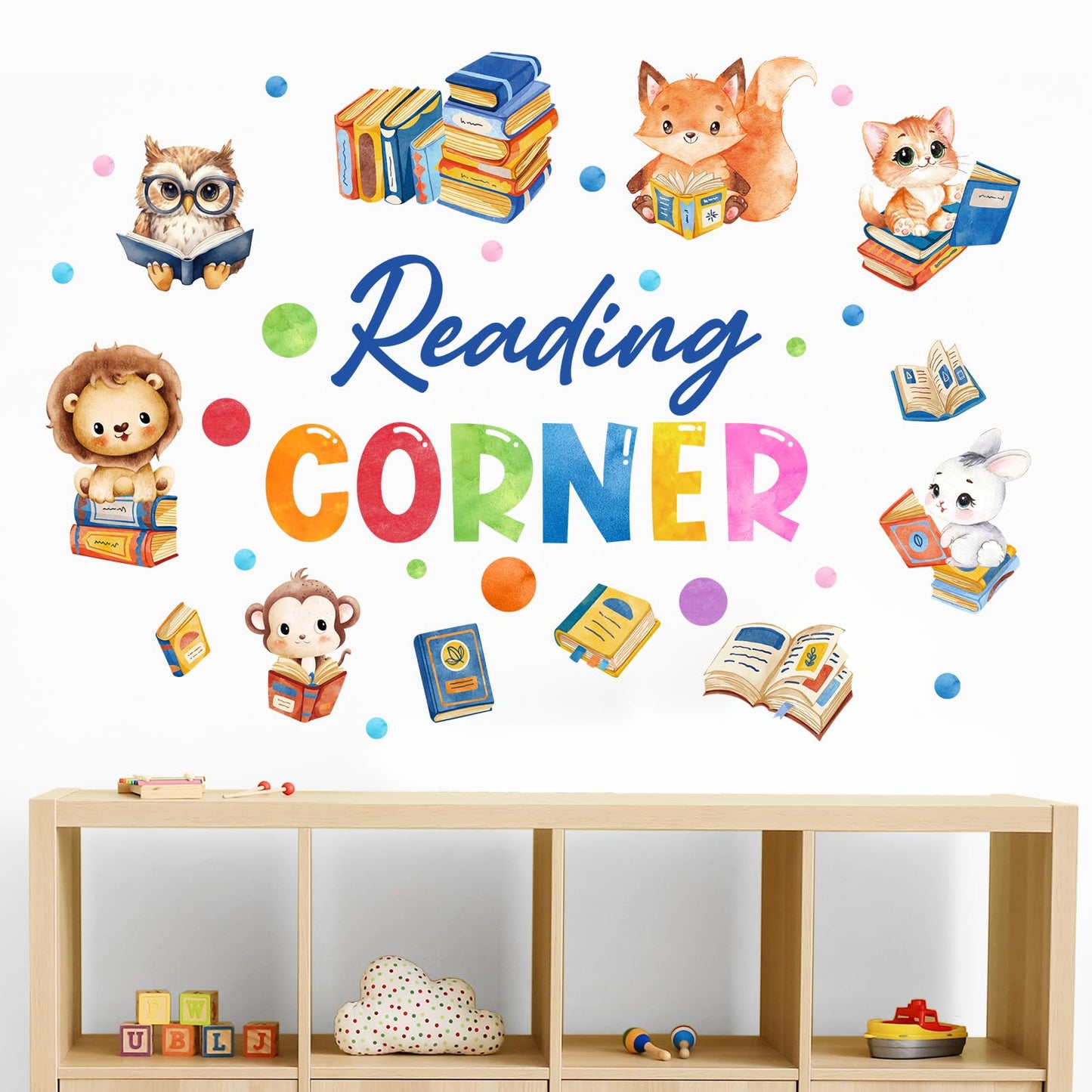 Cinrobiye Inspirational Quotes Wall Decals, Reading Cnrner Wall Art Stickers Woodland Animals Read Books Nursery Classroom Playroom Decor for Toddler Kids Reading Study Room Bedroom Daycare Preschool