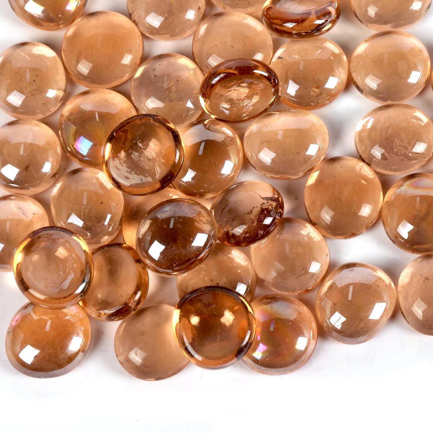0.5 lb Pink Glass Beads for Vases, Glass Pebbles, Flat Marbles Stones for Vase, Aquarium, Candle, Crafts, Centerpieces and Wedding Decoration