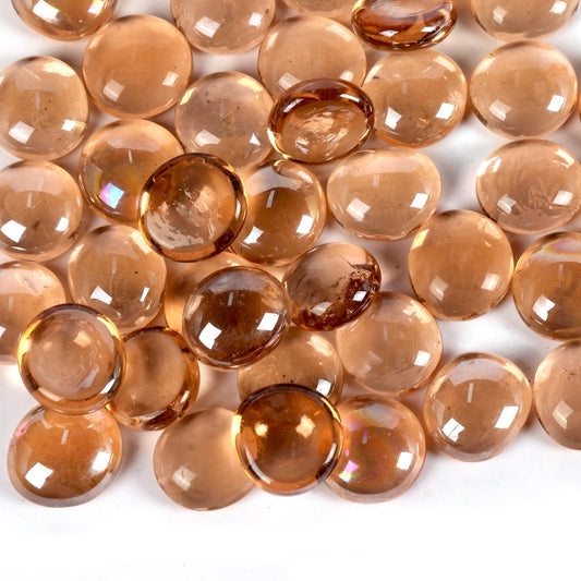 0.5 lb Pink Glass Beads for Vases, Glass Pebbles, Flat Marbles Stones for Vase, Aquarium, Candle, Crafts, Centerpieces and Wedding Decoration