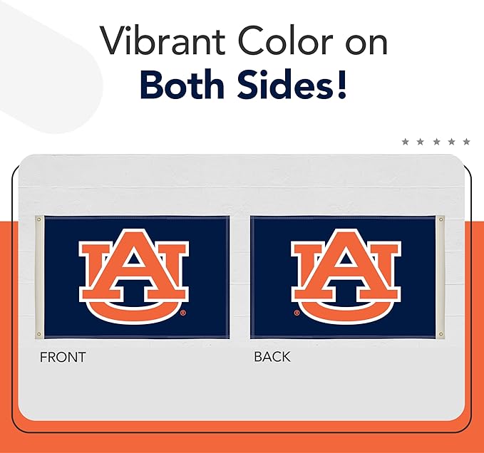Auburn Tigers College Sports Printed Flag - NCAA Licensed - Nylon - School Banner (Blue) (2' x 3')