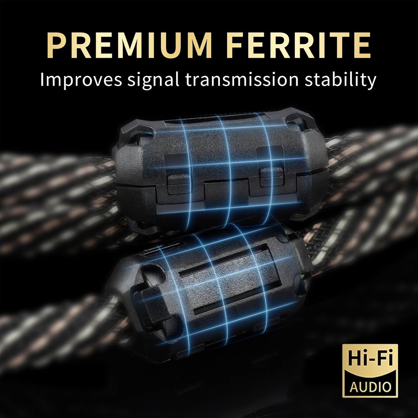 3.28ft 2RCA Male,15 AWG,4N Core,24K Player,Turntable(3.28ft/1m) Audiophile HiFi Audio RCA Cables - Male to OFC