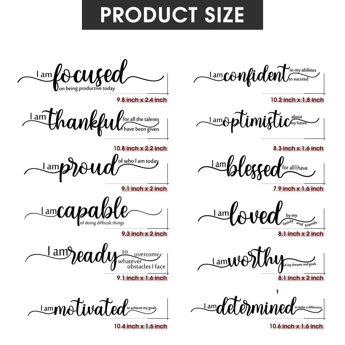 Epakh 2 Sheets Motivational Wall Stickers Decor Black Inspirational Wall Decal Art Inspirational Quote Stickers Vinyl Positive Wallpaper for Living Room Bedroom Office Nursery Restaurants Offices
