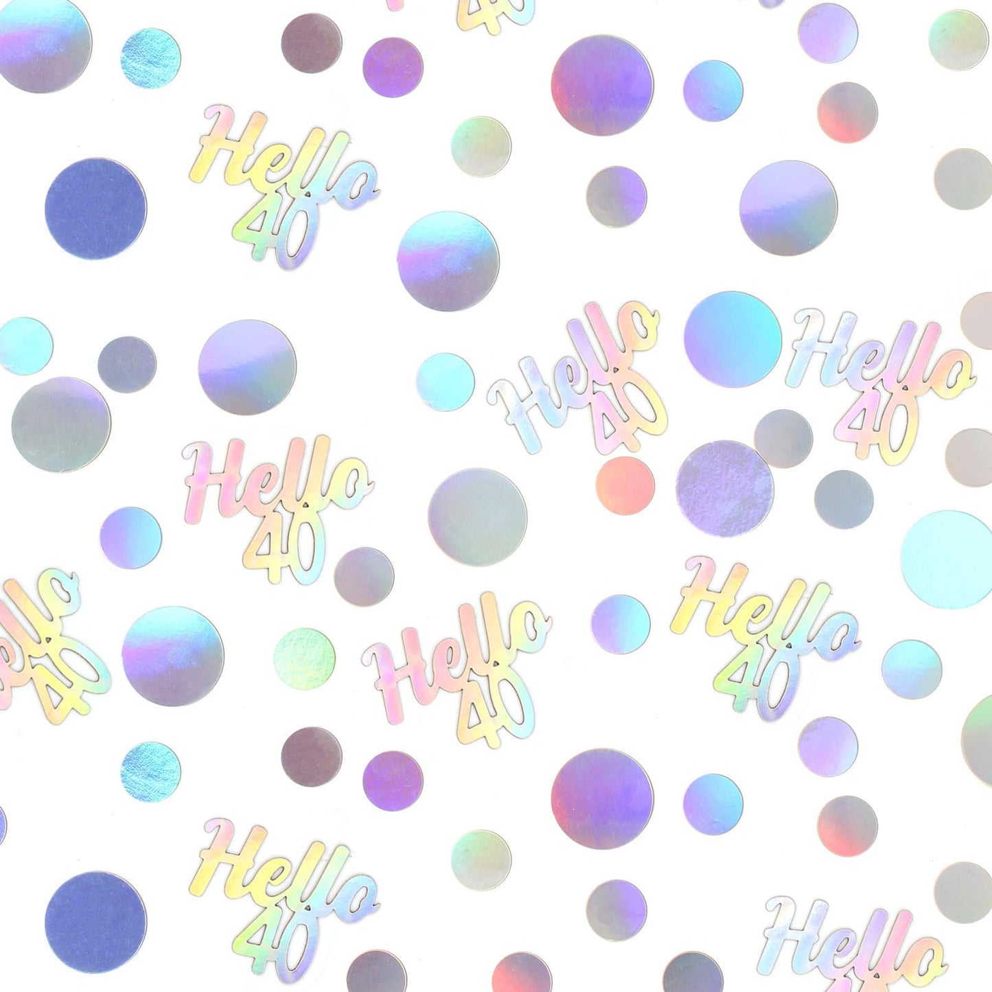 Vofrise 40th Birthday Confetti for Table Iridescent Birthday Party Decorations for Her Circle Dots Hello 40 Women Forty Years Old Birthday Table Scatters Decor Anniversary Party Supplies 300PC