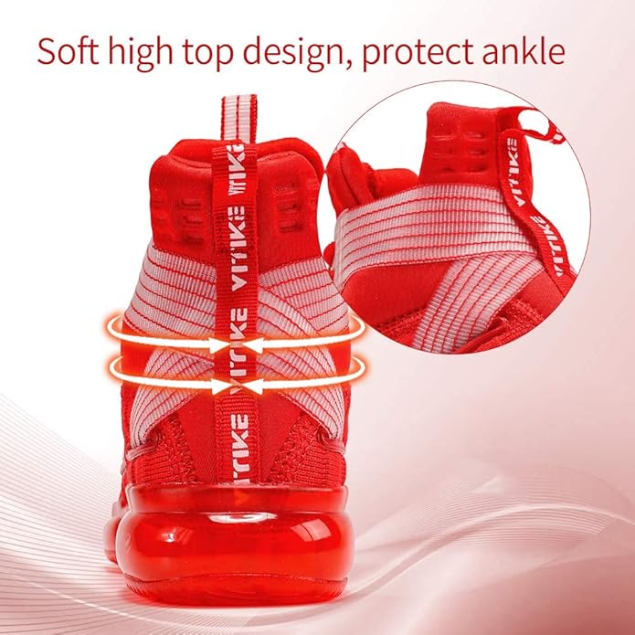 JMFCHI Kids Basketball Shoes High-top Sports Shoes Sneakers Durable Lace-up Non-Slip Running Shoes Secure for Little Kids Big Kids and Boys Girls