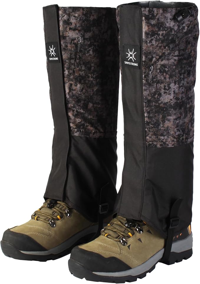 Waterproof Hiking Gaiters,Snow Boot Gaiters with Rubber Foot Strap,Lightweight and Adjustable,for Men and Women Hiking,Skiing,Mountaineering,Walking,etc.